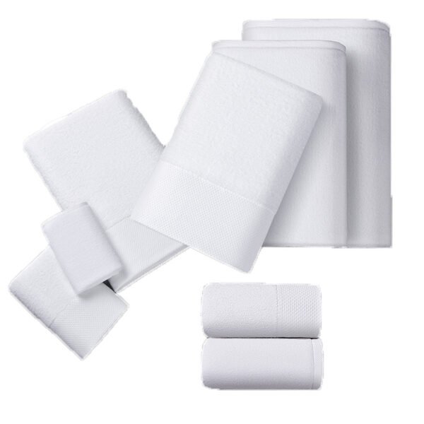 Premium 100% Turkish Cotton Bath Towel Set - White - Image 3