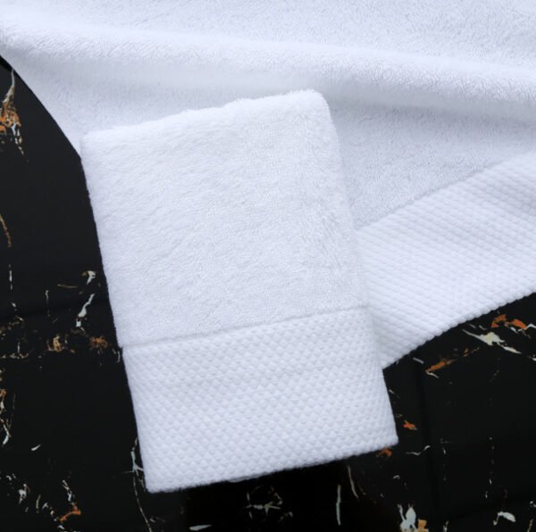 Premium 100% Turkish Cotton Bath Towel Set - White - Image 4